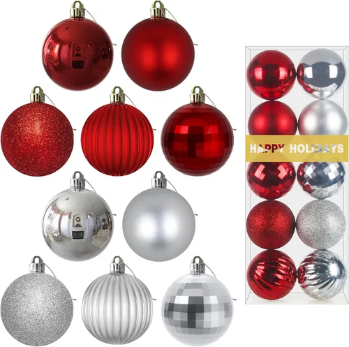 Vista 53 de Esferas pequeñas de bronce de 1.6 pulgadas para decoración del árbol de Navidad, adornos inastillables para cumpleaños, Halloween, vacaciones, boda