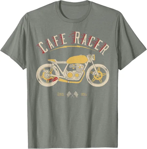Vista 29 de Camiseta Cafe Racer - Old School - Camiseta de motocicleta vintage Negro