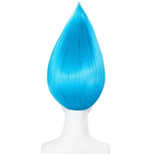 Vista 5 de ANOGOL Peluca divertida azul cielo para mujeres y hombres, peluca loca