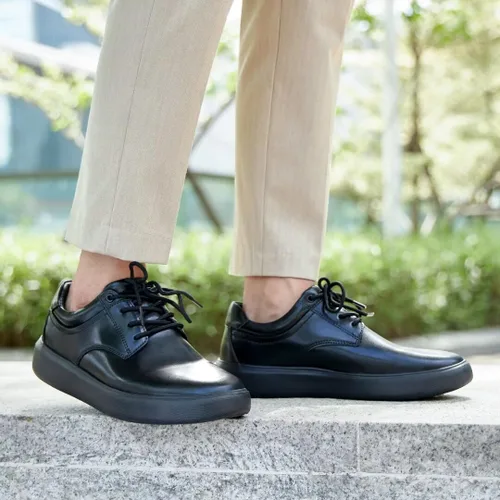 Vista 3 de OrthoComfoot Zapatos de vestir Oxford para hombre para fascitis plantar, zapatos ortopédicos de cuero genuino con soporte de arco para aliviar