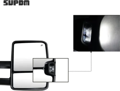 Vista 5 de Espejos de remolque compatibles con Chevy Silverado Suburban Tahoe Avalanche GMC Sierra Yukon 2007-2013 con espejo lateral de vidrio calefactable