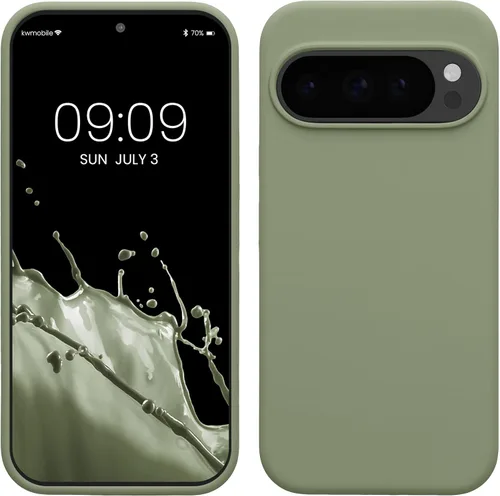 Vista 113 de kwmobile Funda Compatible con Google Pixel 6 Pro - Funda de teléfono de silicona TPU con acabado suave - Azul Arrecife