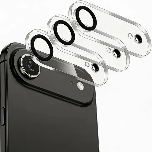 Vista 20 de [Paquete de 3] Protector de lente de cámara compatible con iPhone 13 y iPhone 13 Mini, cubierta de cámara de vidrio templado 9H de alta calidad Negro