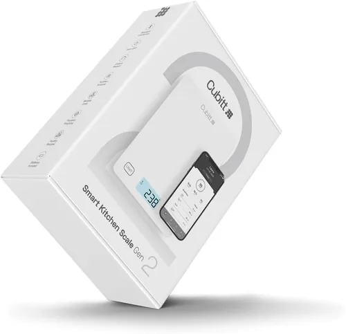 Vista 4 de CUBITT Báscula inteligente de cocina, báscula de alimentos Bluetooth con calculadora nutricional para ceto, macro y calorías, gramos digitales