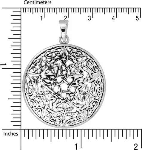 Vista 3 de WithLoveSilver - Colgante de plata de ley 925 con nudo de trinidad celta, Plata esterlina