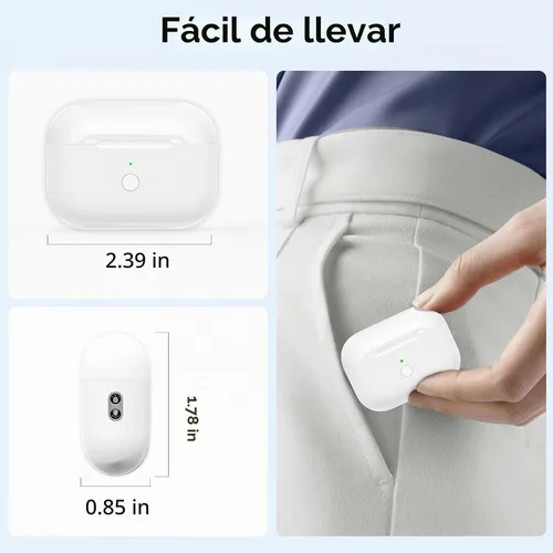 Vista 5 de Funda de carga de repuesto para AirPods Pro de 2ª y 1ª generación, funda de carga inalámbrica USB-C compatible con AirPods Pro, carga rápida, botón