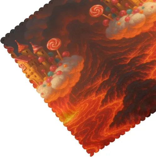 Vista 5 de Rectangular Placemats Set of 4, Heat Resistant Candy Castle Printed Kitchen Dining Table Mats