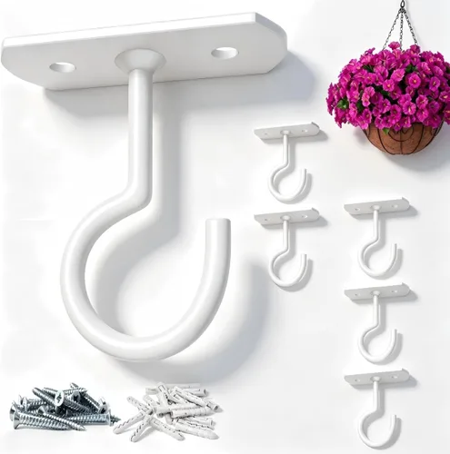 Vista 20 de Ganchos de techo para plantas colgantes, paquete de 2.5 pulgadas, ganchos de pared para plantas, luces, macetas, linternas, comederos de pájaros