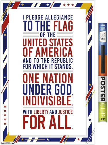 Vista 17 de Trends International The United States Of America - Pledge Of Allegiance Wall Poster, 14.725" x 22.375", Barnwood Framed Version