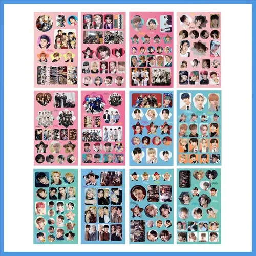 Vista 7 de WGEEEY Kpop Stray Kids - Juego de regalos para niños tarjeta fotográfica para niños calcomanías pulsera protector facial anillos collar colgante pin