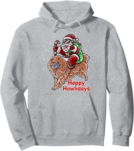 Vista 3 de Chow Chow Santa Claus Hat Merry Christmas Dog X-Mas Dogs Pullover Hoodie