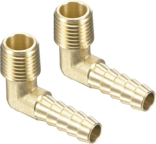 Vista 7 de M METERXITY Accesorios de púas de manguera de latón - Codo de 90 grados Conector de tubo de latón de 1/4 de pulgada Aplicar al gas de agua