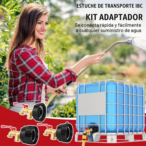 Vista 7 de Adaptador de asas Ibc, válvula doble de latón, 3/4 '' macho Npt a 3/4