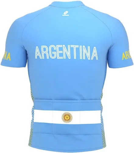 Vista 3 de ScudoPro Argentina - Maillot de ciclismo de manga corta con cremallera completa para hombre