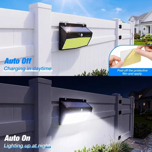 Vista 3 de Peasur 368 luces solares magnéticas LED impermeables al aire libre con Negro