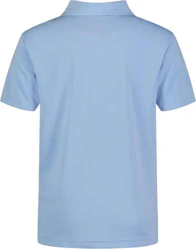 Vista 2 de Izod Camisa polo de manga corta para uniforme escolar para niños, cierre de botón, material de rendimiento que absorbe la humedad