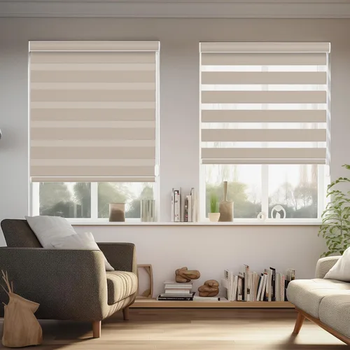 Vista 19 de Persianas de cebra Changshade para ventanas interiores con filtro de luz, persianas de cebra con cordón para puertas corredizas de vidrio