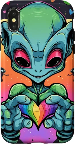 Vista 4 de iPhone 15 Alien LGBT Funny Gaylien para el Mes del Orgullo Caso