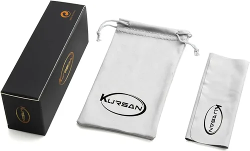 Vista 7 de Kursan Gafas cuadradas negras para mujeres y hombres, lentes transparentes de gran tamaño con marco grueso