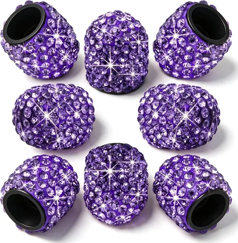 Vista 16 de 4 tapas de válvula de vástago de neumático de diamantes de cristal brillante, a prueba de polvo, tapas universales para válvulas de neumáticos