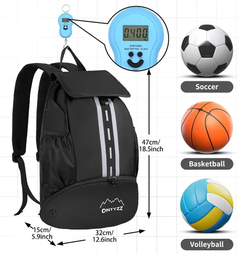 Vista 4 de ONTYZZ - Mochila deportiva estilo básico con cierre de cordón, mochila de baloncesto con compartimento para zapatos, bolsa de playa con separación