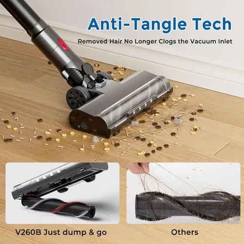 Vista 3 de RONEAIR - Aspiradora inalámbrica ultraligera, aspiradoras para mascotas para el hogar con potente succión, aspiradora de palo inalámbrica