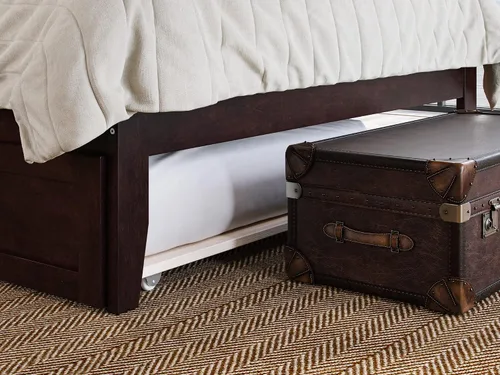 Vista 9 de AFI, Warren - Cama de plataforma matrimonial con cama nido individual, color espresso