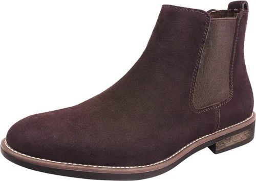 Vista 16 de Bruno Marc - Botines tipo Chelsea de gamuza y piel para hombre Negro