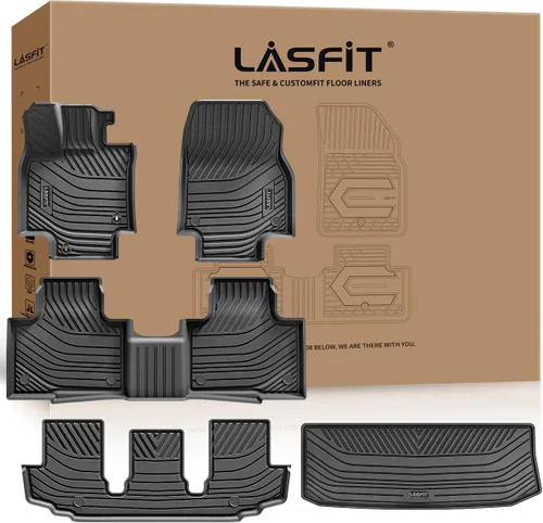 Vista 44 de LASFIT Tapetes de elastómero termoplástico para 1a y 2a fila de asientos de auto, para todo tipo de clima