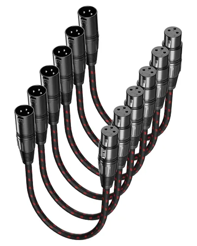 Vista 13 de Cable corto XLR, cable de micrófono de 1 pie, paquete de 2 unidades, toda la longitud de 6 pulgadas a 100 pies, cable de micrófono equilibrado