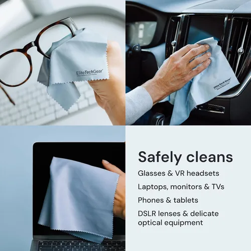 Vista 5 de Elite Tech Gear Kit de Cuidado Óptico, de Pantalla y Lentes - Aerosol de 3 Piezas (2x4oz+1oz) con 2 Paños de Microfibra - Solución para Anteojos Sin