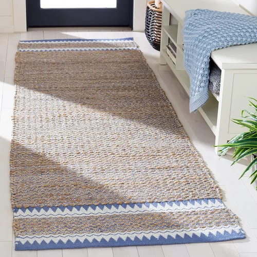 Vista 16 de SAFAVIEH Colección de fibra natural - Alfombra decorativa de 2 x 3 pies, color natural y negro, hecha a mano de yute rústico costero, ideal