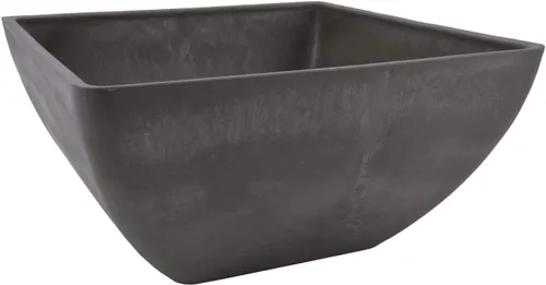 Vista 10 de PSW Pot Collection Maceta cuadrada compuesta de plástico, piedra y madera, de 12 x 6 pulgadas, sin orificio de drenaje (perforable), moderna maceta