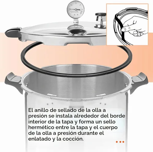 Vista 6 de 09905 Anillo de sellado de enlatadora a presión con ventilación de aire automática y junta de reemplazo de enchufe de sobrepresión para Presto 1