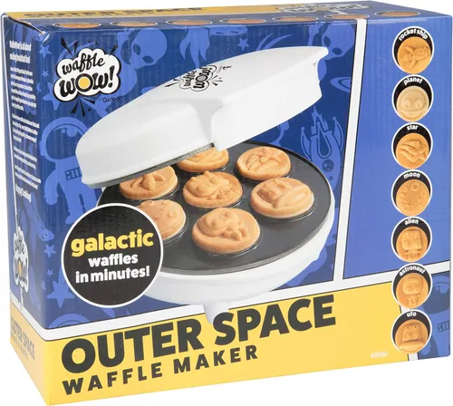 Vista 10 de Out of This World - Máquina de gofres para niños, haz 7 panqueques espaciales. Astronautas, lunas, estrellas y más en minutos, wafler eléctrico
