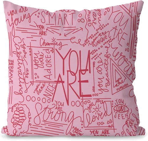 Vista 6 de Regalos de ánimo, fundas de almohada con citas inspiradoras de 18 x 18 pulgadas. You are Brave, You are Smart, regalos de aliento para mujeres