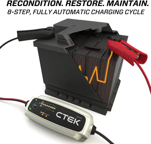 Vista 4 de CTEK (40-255) CT5 Time to Go - Cargador y Mantenedor de Batería de 12 Voltios con Accesorios