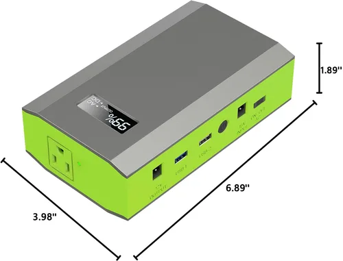 Vista 6 de Batería portátil ZeroKor con toma de corriente alterna, paquete de batería externa de 65W 110V 24000mAh, cargador portátil para laptop, fuente
