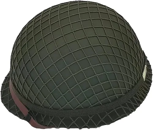 Vista 6 de WWII US WW2 Army M1 Casco de acero con red/lona correa de barbilla DIY pintura