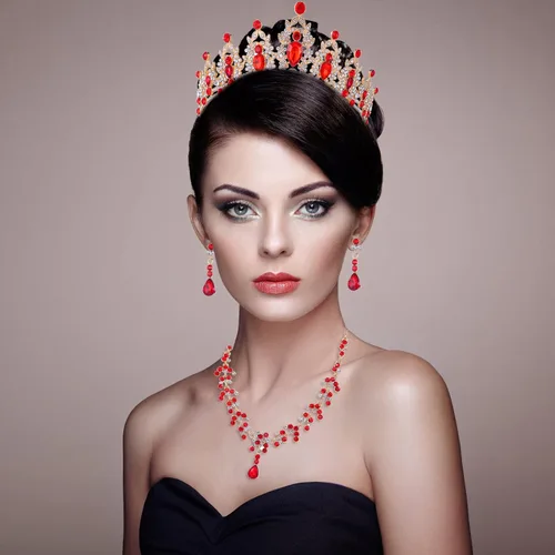 Vista 6 de Tiaras y coronas de cristal para mujeres y niñas, tiara de boda con joyas para novia, cumpleaños, cosplay