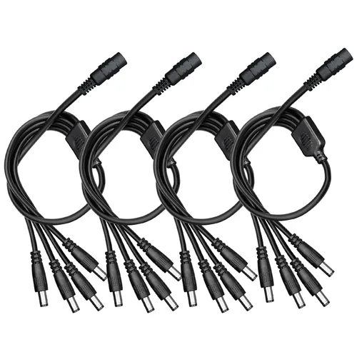 Vista 9 de 2 cables divisores de alimentación de CC de 1 a 2 vías, 1 conector hembra a 2 macho, enchufe de CC de 0.217 in x 0.083 in, adaptador de cable