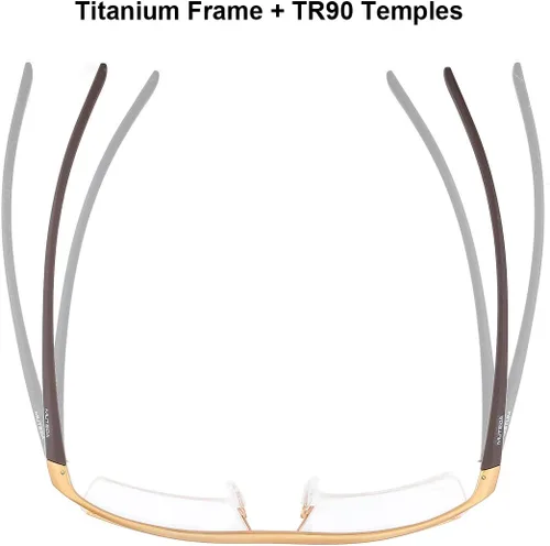 Vista 12 de Agstum Gafas de negocios sin montura de titanio puro, lentes transparentes