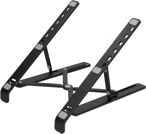 Vista 8 de PerGar Soporte para laptop, soporte de aluminio para laptop, soporte para computadora portátil para escritorio, soporte ajustable de aluminio