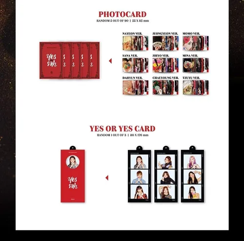 Vista 4 de JYP Entertainment Dos veces - SÍ o r SÍ [aleatorio ver.] (6º Mini álbum) CD+Tarjetas Fotos+Tarjeta SÍ o r YES+Póster plegado+Beneficio
