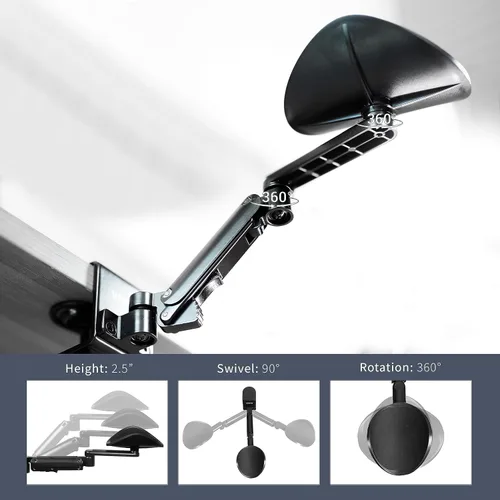 Vista 5 de VIVO Reposabrazos ajustable universal con abrazadera, cojín giratorio para codo de escritorio, soporte de brazo de plataforma de extensión sobre