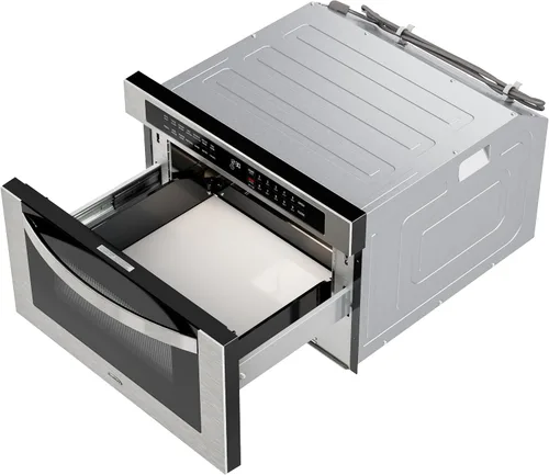 Vista 7 de KoolMore Cajón de microondas integrado de 24 pulgadas con freidora de aire, sensor de cocción, controles táctiles e interior de acero inoxidable