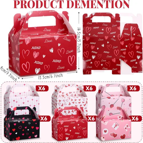 Vista 2 de Zhanmai Paquete de 36 cajas de golosinas para el día de San Valentín, cajas de dulces con corazones para golosinas, contenedor de regalo para el día