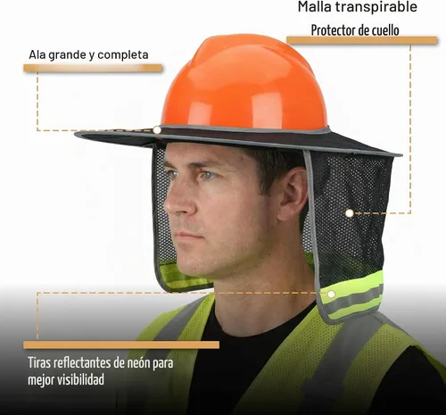 Vista 3 de UNCO - Protector solar para casco duro, negro, visera completa y estándar, parasol de malla reflectante de alta visibilidad, accesorios para casco