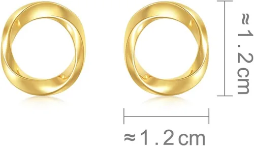 Vista 6 de CHOW SANG SANG Essence 999 - Aretes de aro de oro de 24 quilates con tiras Mobius para mujer 93863E