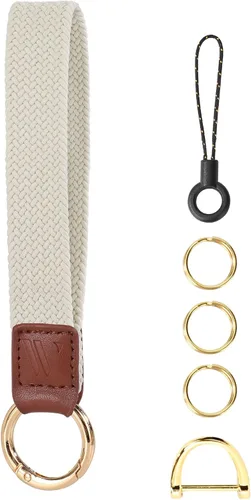 Vista 19 de WEESMILE - Llavero de muñeca elástico, bonitos llaveros de muñeca para mujer Car Keychain for Keys, Elastic Wrist Strap, Breathable Woven